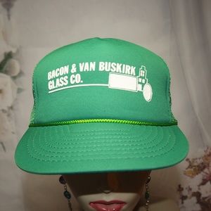 Bacon & Van Buskirk Glass Company Vintage Baseball Cap Out of Illinois Trucker